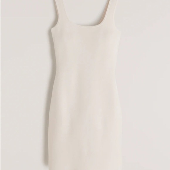 Abercrombie & Fitch Off White 90s Ribbed Mini Sweater Dress Large - Picture 6 of 10